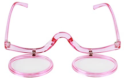 MilyaDE Make-Up Brille Lesebrille Schminkbrille Rotatable Flip Up Drehbare Presbyopie Sehhilfe Lesehilfe mit Stärke, Lila 3,5