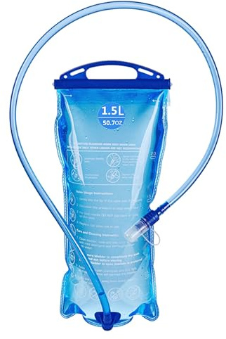 TANNOZHE Trinkblase, 1,5 Liter, auslaufsichere Wasserblase, BPA-frei, Ersatz für Trinkrucksack, Sport, Reise, Reservoir, Trinkbeutel, Wandern, Outdoor