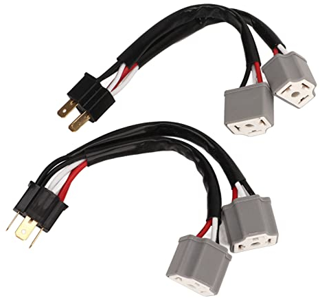 h4 led für zusatzscheinwerfer, Scheinwerfer Splitterkabel, 2 Stück 9003 H4 Scheinwerfer Kabelbaum Sockel Adapter Stecker auf Buchse 2 Wege Splitter Drähte für LKW Pickup LED Kabelstecker