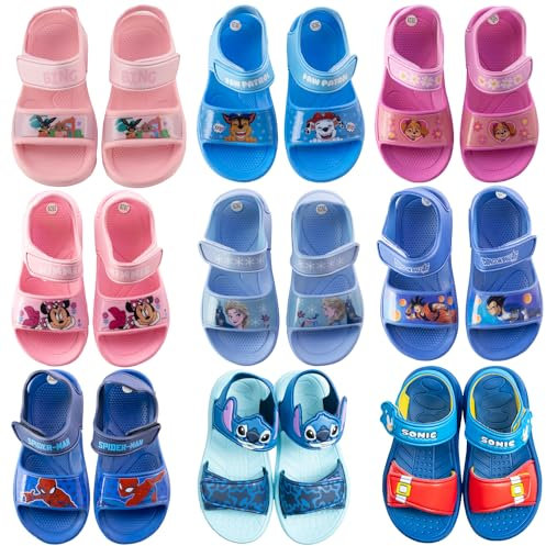 Characters Cartoons - Bambina Bambino - Sandalo con Strappo Mare Piscina Doccia - Prodotto Originale [28-14466 Fucsia]