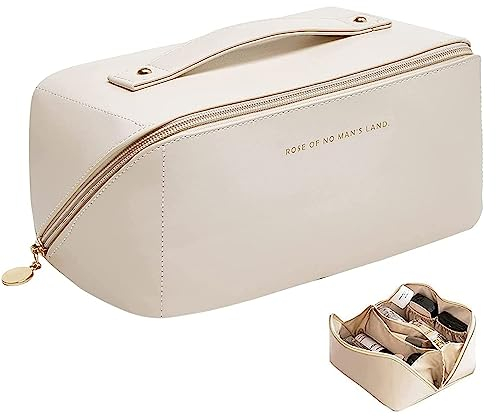 Make Up Tasche Groß, Make Up Organizer Tasche, Reise Make Up Tasche, Schminktasche, Organizer Make Up, Kosmetiktasche Groß(Beige)