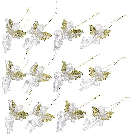STOBOK 12stücke Engel-Weihnachtsbaum-anhänger Weihnachtsengel-anhänger Transparent Langlebig Einfach zu Platzieren Festliche Stimmung Dekorativ