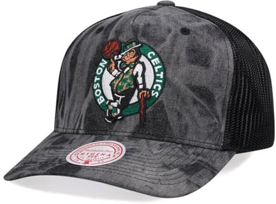 Mitchell & Ness Boston Celtics Burnt Ends Black Trucker Snapback Cap