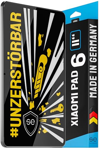 smart engineered S.E - Película de cristal para Xiaomi Pad 6 (11), irrompible, protector de pantalla de cristal 9H con antigolpes, montaje innovador y material irrompible, fabricado en Alemania
