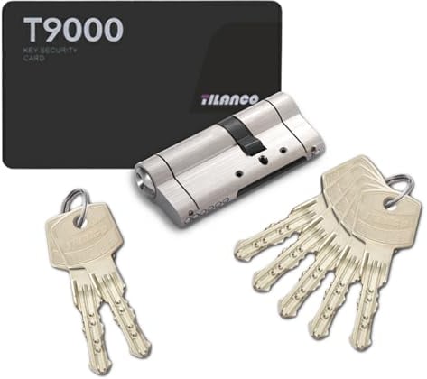 Cylindre de serrure 30 70 mm Serrure à mortaiser double ouverture anti-casse avec clé AB, 5 clés principales et carte de code
