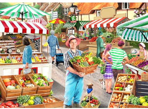 HUADADA Puzzle 1000 Teile, 1000 Teile Puzzle für Erwachsene, Impossible Puzzle, Puzzle-Geschenk, Geschicklichkeitsspiele, Clevere Rätsel, Puzzle Farbenfrohes, Puzzle mit Agrarmarkt-Motiv
