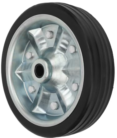 TTOCAR 8-Zoll-Anhängerheber, Universalrad, 1500 Lbs, Drehbare Stütze, Robustes, Stabiles Ersatzrad, Rad-Anhängerheber für Rasenmäher-Nutzwagen(Gummibeschichtetes Eisenrad)