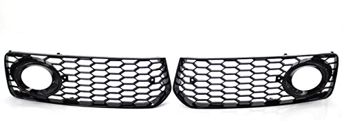Front Kühlergrill Auto-Nebelscheinwerfer-Lampen-Grillabdeckung Waben-Hex-Kühlergrill-Grill Für A5 S-Line / S5 B8 RS5 2008-2012 Auto Front Gril(Schwarz)