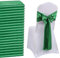 QeeFop 50 Stück Grün Satin Schärpe Hochzeit Stuhl Bogen, Elastische Stuhlschärpen Stuhl Schärpen für Hochzeitsdekoration Geburtstag Bankett Party Stuhl Dekoration (Grün)