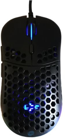 SIMPLETEK - Ultralight Professional RGB Gaming Mouse with PixArt 3389 USB Wired Sensor 16000 DPI Programmable Honeycomb 400 IPS