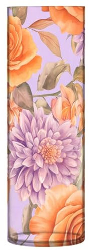 Ewusp Vase de roses oranges pour bouquet de fleurs, 10 x 30 cm, moderne et décoratif, vase à fleurs cylindrique en plastique pour maison/mariage, centre de table et décoration de bureau