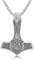 ROMANTICWORK Thors Hammer Kette 925 Sterling Silber Wikinger Wolf Anhänger Halskette Thors Hammer Schmuck Nordischer Schmuck Geschenke für Herren Damen