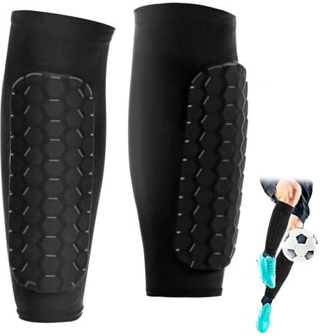 Zofory Schienbeinschoner Kinder Fussball, Schwamm Pad Schienbeinschutz, Junge Erwachsene shin Pads Atmungsaktiv und rutschfest, Schutz der Wade, Geeignet für Sport, Fußball, Anfänger (Schwarz, L)