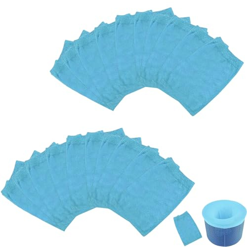 20Stück Skimmer Socken,Skimmer Filter,Filtersocken Pool Saver,Skimmers Netz,Skimmersocke,Skimmernetze zur Feinfilterung für Entfernt Gras,Skimmerkorb Wiederverwendbar für Öl Entfernt Schlacken Blätter