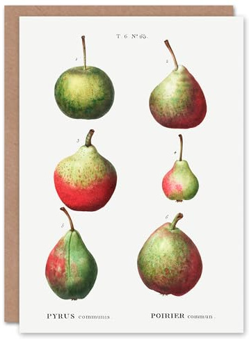 Artery8 Pierre-Joseph Redouté Art Card Pear Fruit Varieties Vintage Illustration