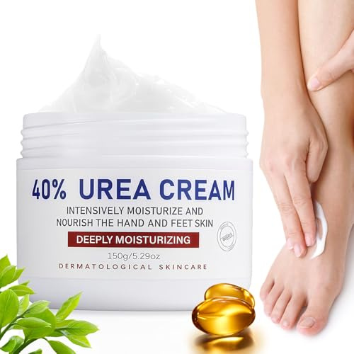 150ml Urea Creme 40% Mit Hyaluronsäure Und Teebaumöl, Harnstoffcreme Fußcreme Für Trockene Und Rissige Haut, Anti Hornhaut Intensiv-Creme Für Fersen, Ellenbogen, Hände Und Knie