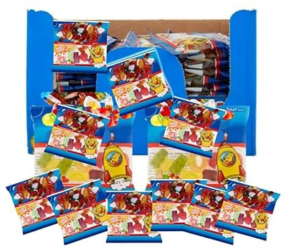 100 x Haribos Treat Bags 16g - Sweet Mini Bags 100 mini Packs - Soolar Thank You Sticker Made For Haribos for Birthday Parties, Christmas, Halloween-(Pack of 100)
