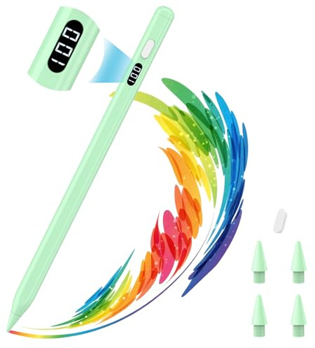 Moko Stylus Für iPad 2018-2026, USB-C Ladestift Mit LED-Anzeige | Neigungserkennung,Handballenerkennung,Für iPad 11/10/9/8/7/6,Air M4/M3/M2/5/4/3,Pro 13/12.9/11,Mini 7/6/5,Schwarz