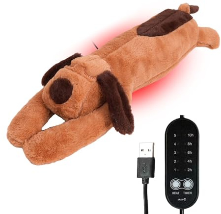 Dewireaey Kuscheltier Wärmekissen,Wärmbarer Hunde Plüsch Mit USB | USB-Elektrisches Kuscheltier Mit Automatischer Abschaltung & Temperaturregelung | Für Bauch, Rücken, Schultern,