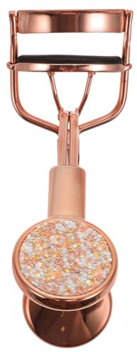 NULYLU Tragbare Wimpernzange aus Edelstahl mit Anti Rutsch Griff und Glitter Design für Präzises Wimpernlifting Beim Täglichen Make Up