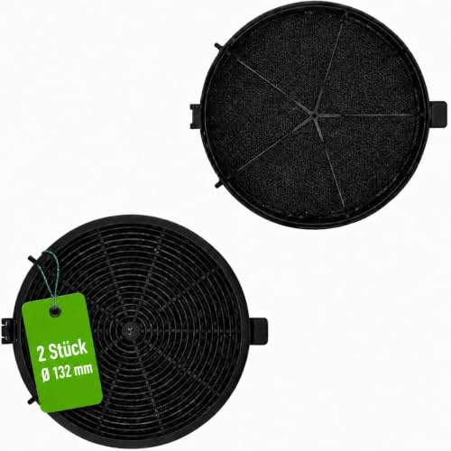 2 Stück Aktivkohlefilter Ø 132 mm für Dunstabzugshauben – Ersatzfilter passend für PKM, Cookology, Klarstein, Bomann, Respekta, Brandt