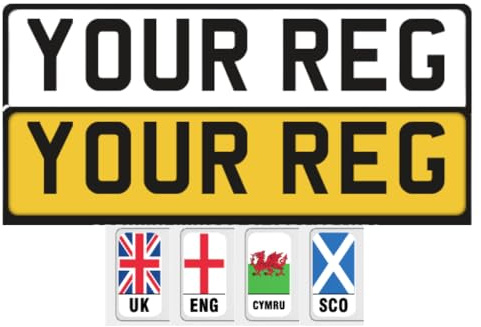 Number Plate - Vaarious Styles - Holder - Printed - Number Plates Surround For Acrylic UK Number Plates - Universal Reg Plate Holder - Strong & Secure License Plates