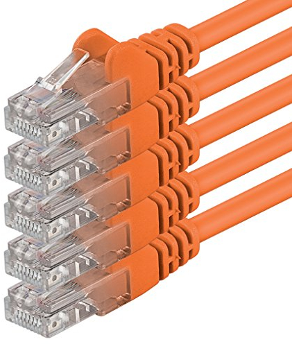 1aTTack.de 5X 5m Câble Réseau Cat6 Cat 6 - RJ45 Ethernet LAN DSL Routeur Modem - Orange