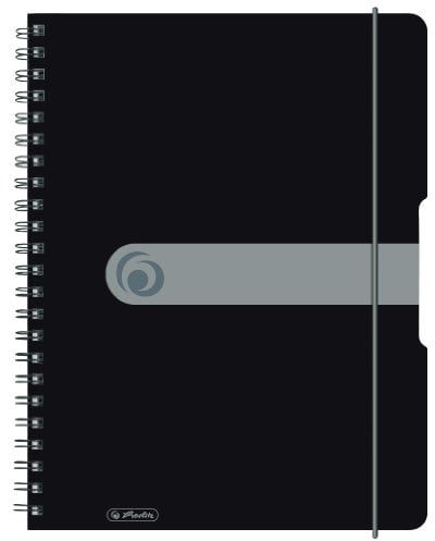 Herlitz 11293073 Spiralblock A4 to go, Holzfreies Papier, 80 Blatt, schwarz, 2 Stück