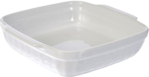 Guardini, Ceramica, Fuente para Horno Cuadrada Chica de 18x16cm, Material: Cerámica. Color Blanco.