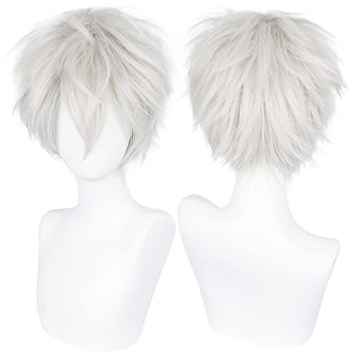 Anangel Free Hair Cap+ for Adults for Kids Tokyo Ghoul Tokyo Guru Kaneki Ken Cosplay Wig Silver White Cosplay Convention Costume Wigs by Anogol