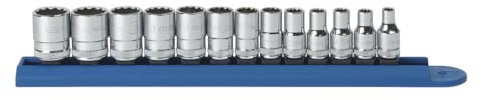 GearWrench 80306 13-Teiliger Standard 12-Punkt-Steckschlüsselsatz mit 1/4-Zoll Antrieb