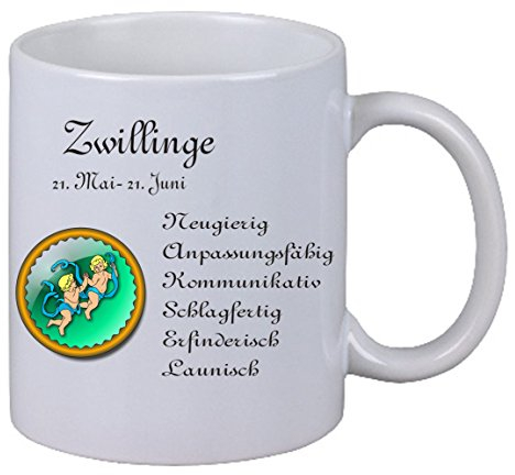 NetSpares Kaffee Tasse Sternzeichen Zwillinge Geschenk Weihnachten Geburtstag Familie