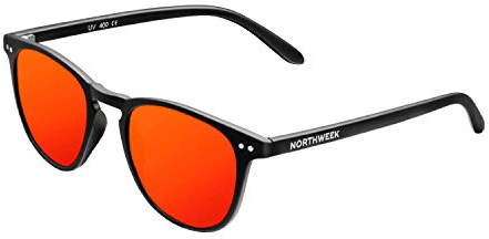 NORTHWEEK Wall Flaka - Gafas de Sol para Hombre y Mujer, Polarizadas, Negro/Rojo