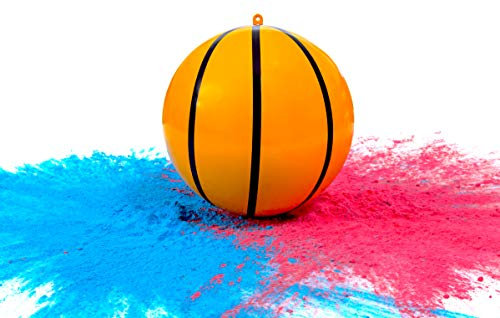 Gender Reveal Basketball mit Puder, explodierendes Basketball-Set, enthält sowohl rosa als auch blaue Packungen + eine Basketballschale