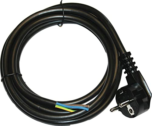 Wieland Netzkabel 2 Meter schwarz mit Schukostecker Netz Lampe Leuchte Zuleitung