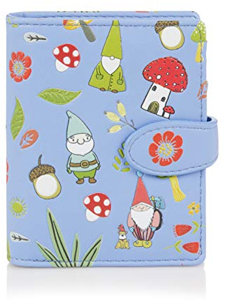 SHAGWEAR ® Portemonnaie Geldbörse Damen Geldbeutel Mädchen | Bifold Mehrfarbig Portmonee Designs: (GNOME Blu)