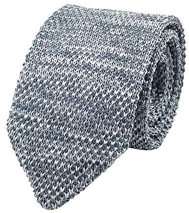 Herren-Krawatte, schmale Strick-Krawatte, Vintage-Stil, gemischtes Muster, leger, 6,1 cm, verschiedene Designs, Tweed Grey, Einheitsgröße