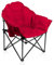 ALPHA CAMP Moon Chair Heavy Duty Camping Chair Up to 160 Kg Folding Camping Chairs for Adults with Cup Holder and Carry Bag, Red