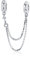 925 Sterling Silver Beads Safety Chain Stopper Charms For Pandora Women's European Style Snake Chain Bracelet Jewelry (Round Crystal)