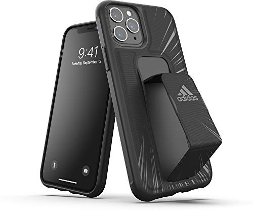 adidas Compatible with iPhone 11 Pro Case, Sports Grip Stand Mobile Phone Case - Black