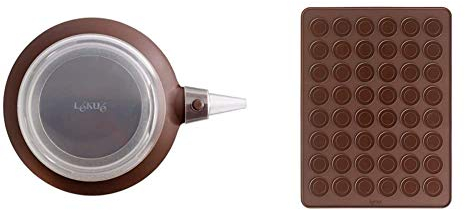 Lekue Poche à douilles decomax Marron & 0231440M02M067 Mat pour Macaron Silicone Marron 40 x 30 cm