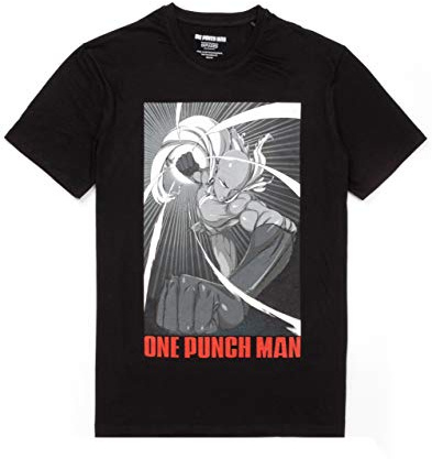 One Punch Man T Shirt for Men | Adults Saitama Superhero Series Black Short Sleeve Top | Game Anime Merchandise