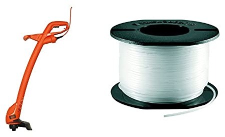 Black + Decker GL360GB Garden String Strimmer, 25 cm, 350 W, Orange & A6046-XJ Replacement Strimmer Line, 37.5 m