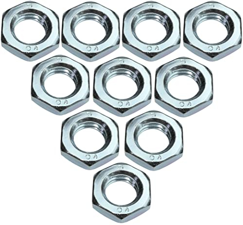 AERZETIX - C49460 - Juego de 10 Tuercas bajas M14 hexagonales/6 lados - contra tuercas con rosca métrica - en acero galvanizado