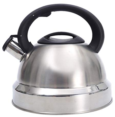 Housoutil Hervidor de acero inoxidable con silbato de 3 l, hervidor de gas, hervidor de agua de inducción, tetera de acero inoxidable, cocina de gas, cocina de teca, para cocina, camping, senderismo,