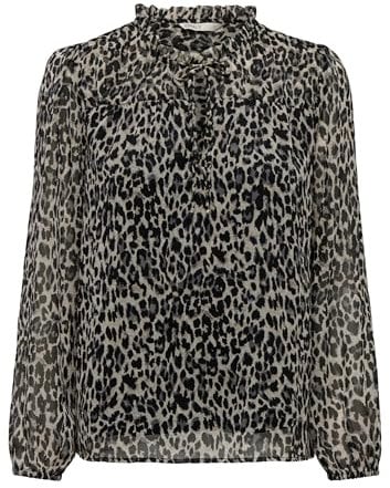 ONLY Onlditsy Blusa L/S Blouse WVN Noos, Negro/AOP: Leonora, XL