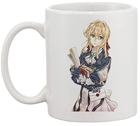 Hopestly Violet Evergarden Character Tazza In Ceramica Da Donna Uomo Caffè Tè Bianca Coffee Tea Mug Cup