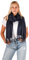DOLCE ABBRACCIO by RiemTEX Damen Winter Schal kuschelig und warm Winterschal mit Fransen Schals Damenschal in Unifarben (Dunkelblau)