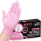 SwiftGrip Pink Nitrile Disposable Gloves, Medical Exam Rubber Gloves Latex Free & Powder-Free for Cleaning, Esthetician, Food Prep, Hair Dyeing (Box of 100, X-Large)