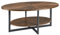 MODERION Ovaler Wohnzimmertisch, Couchtisch, Kaffetisch,Doppelschicht, Freizeittisch aus Massivholz, Minimalistischer natürlicher Stil, 110 x 66 x 45.5 cm (Braun)
